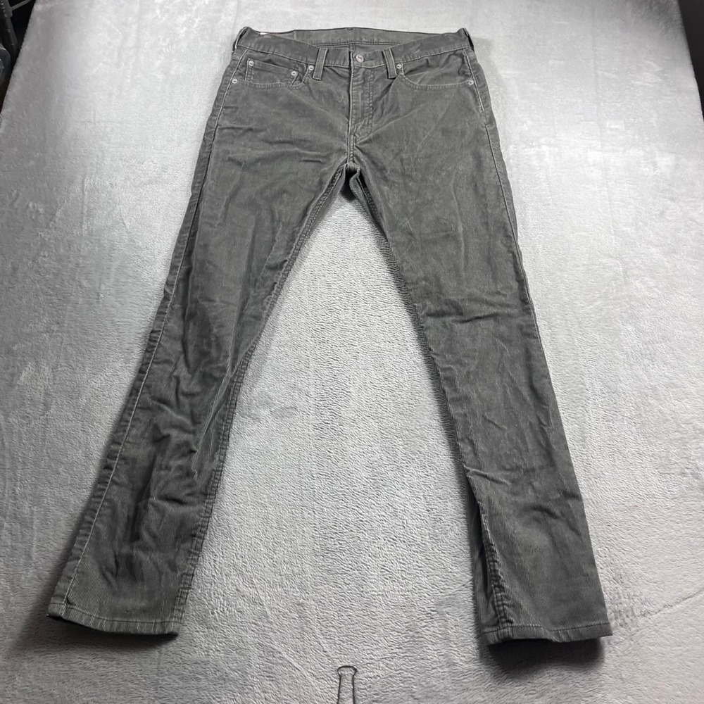 Levis 512 Slim Taper Corduroy Pants Mens 32x32 Gray‎ Fine Wale Cords 5-Pocket